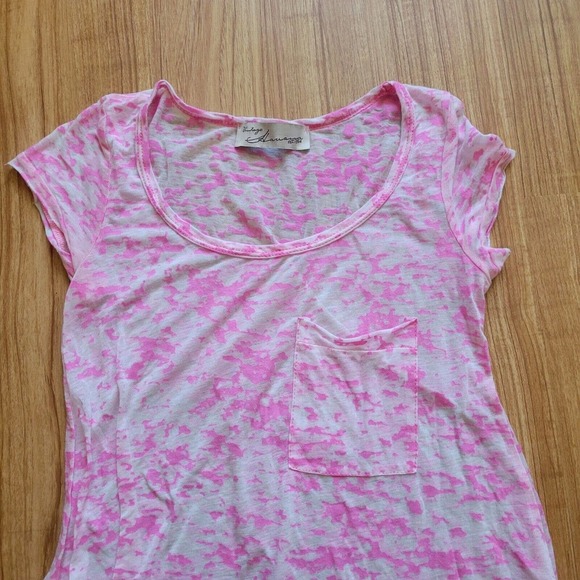 Vintage Havana Shirt Womens Size Medium Pink And White Burnout High Low Top - Picture 2 of 7